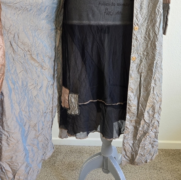 Double Jeu Paris 2 pieces Set Tunic Dress & Duster Long Sleeves Size Medium - Picture 8 of 16